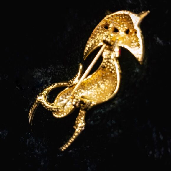 Vintage Retro Green Eyed Kitty Cat Brooch Pin - Picture 5 of 5